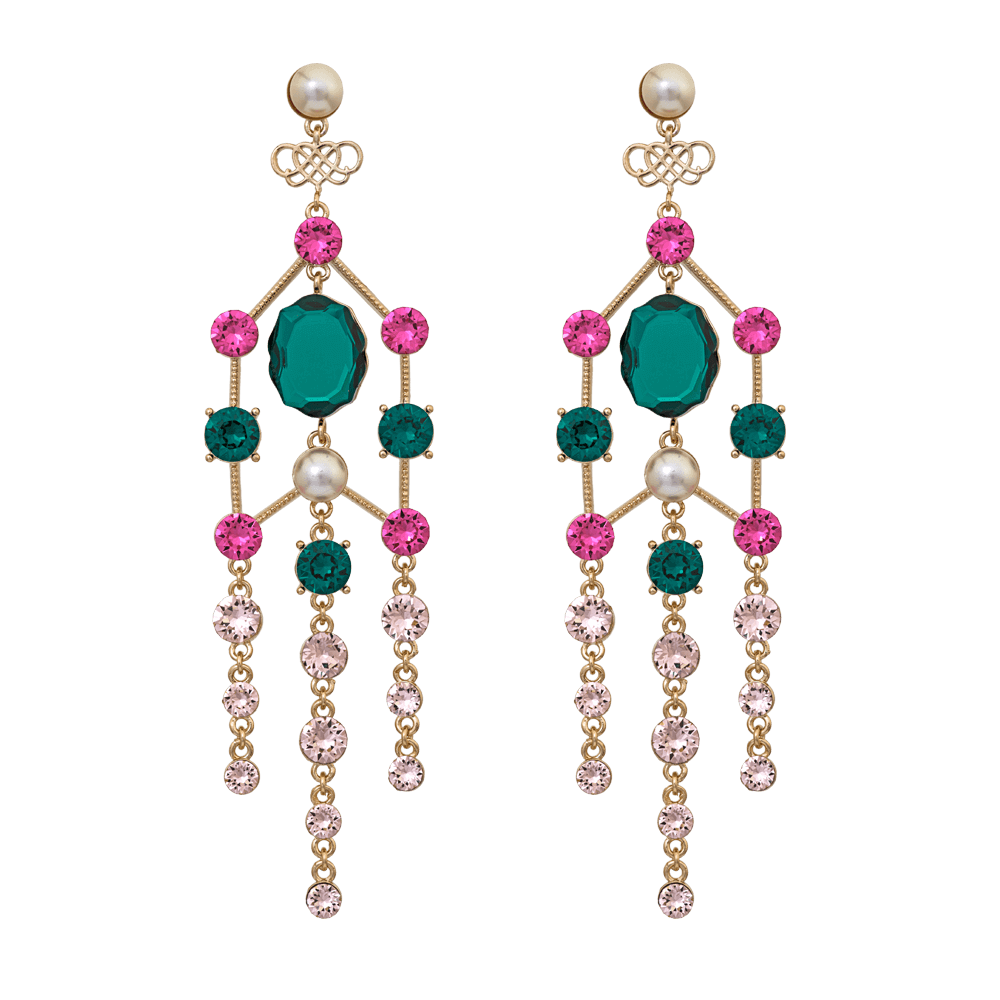 Rosie earrings - Pink emerald
