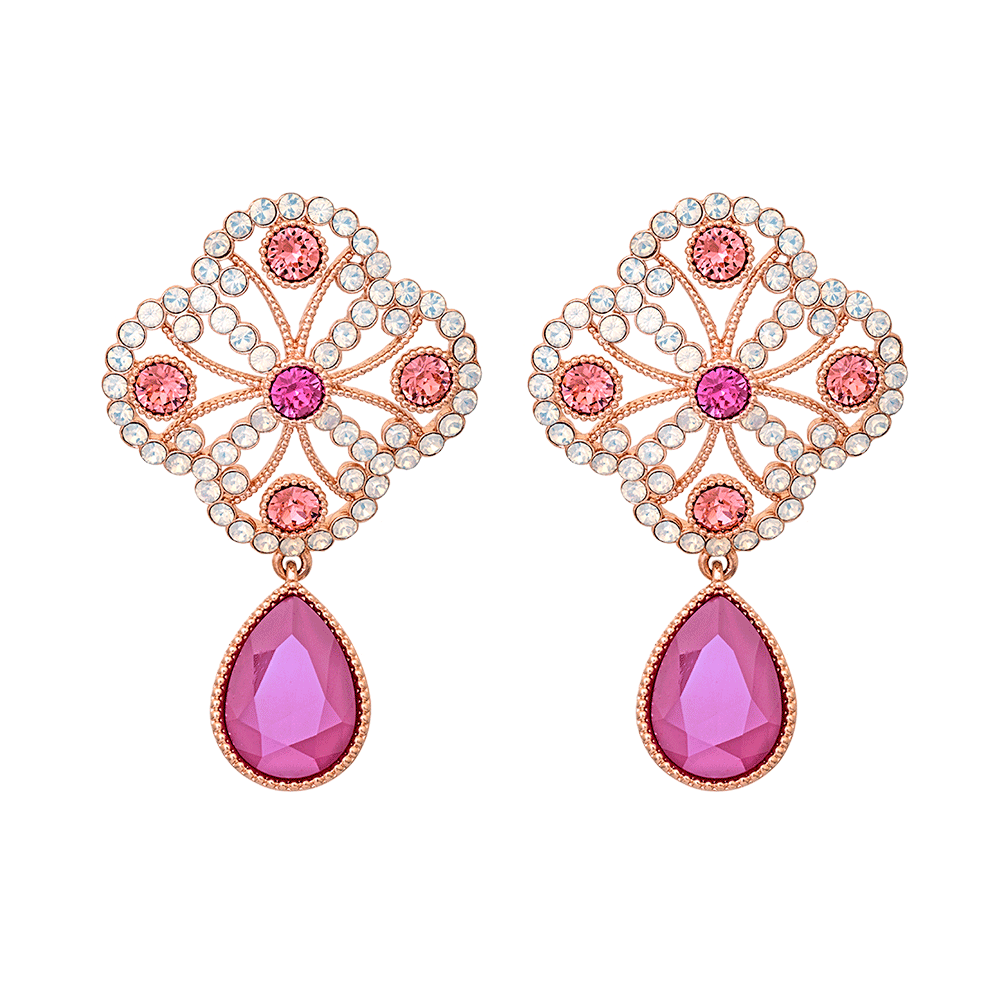 Lola earrings - Peony pink