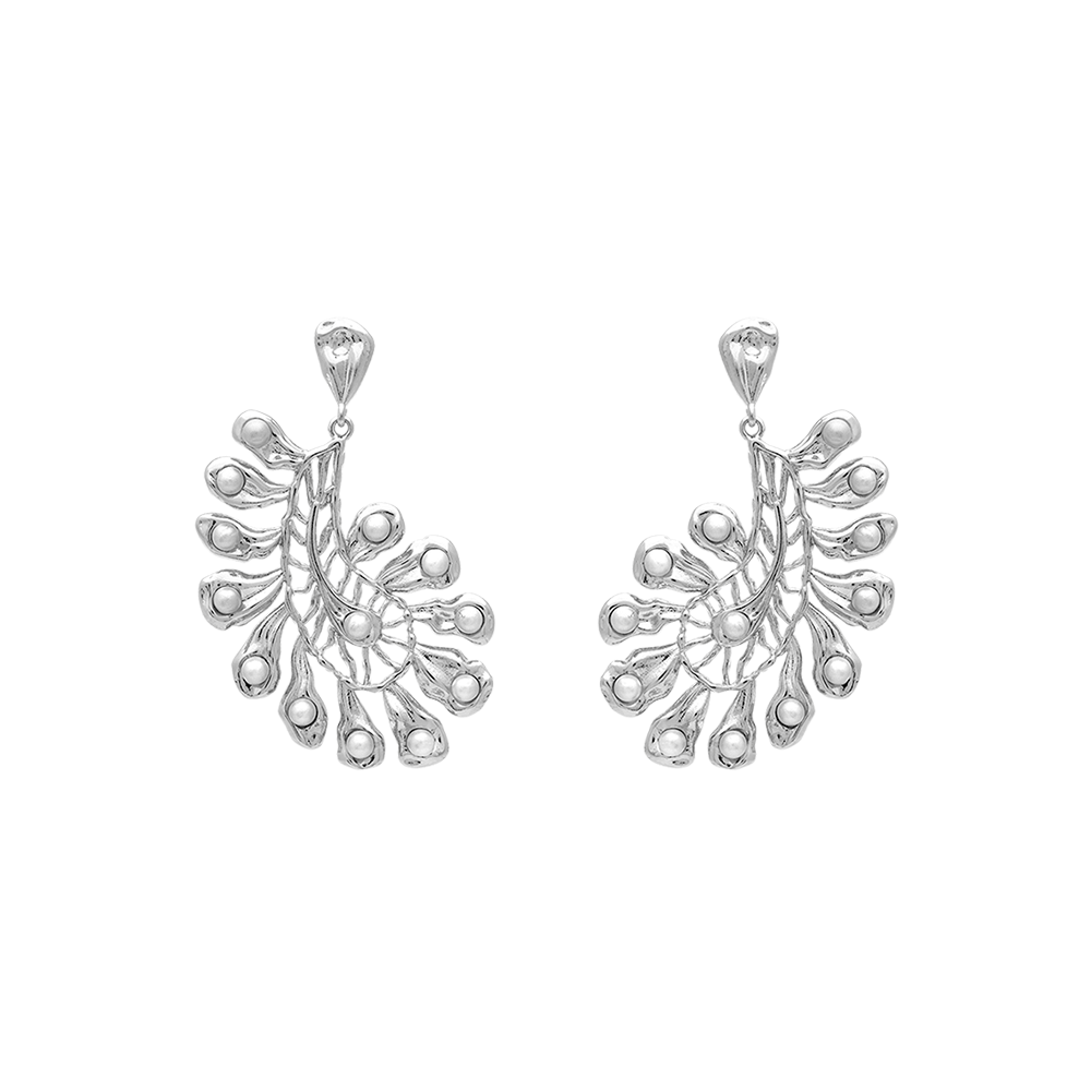 Zoe earrings pearl - Dove grey