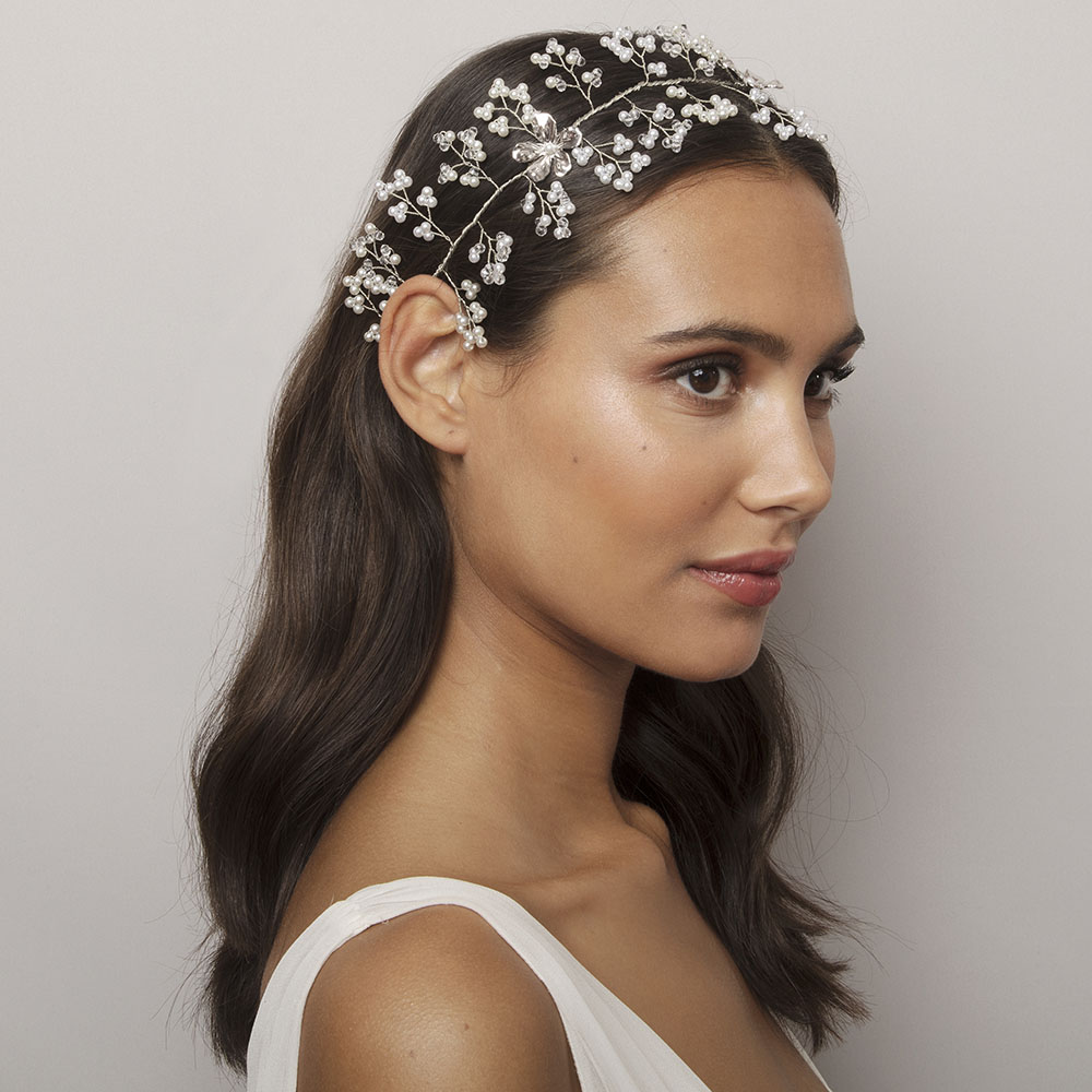 Leonore hairpiece- Ivory (Silver)