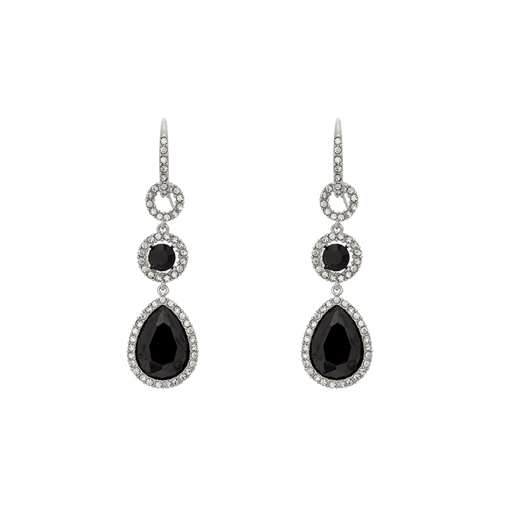 Amy earrings - Jet (Silver)