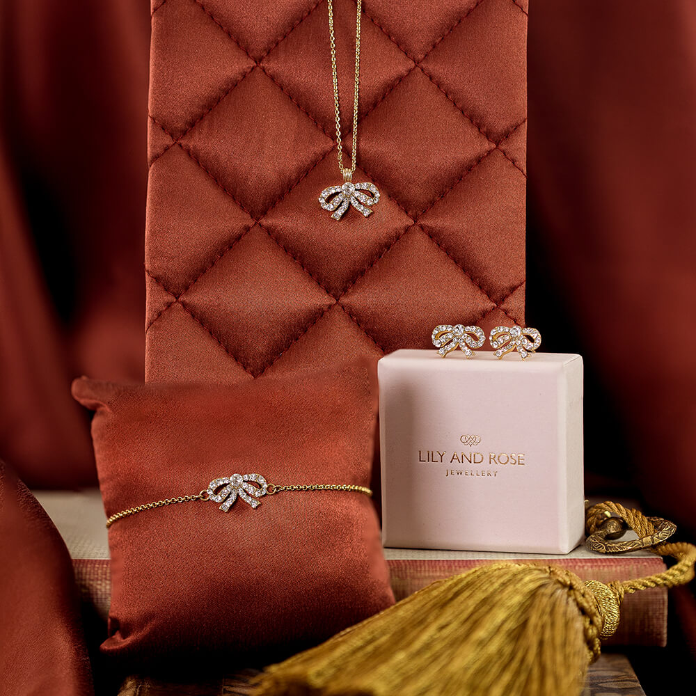 Petite Antoinette bow / Gold 3 pcs SET