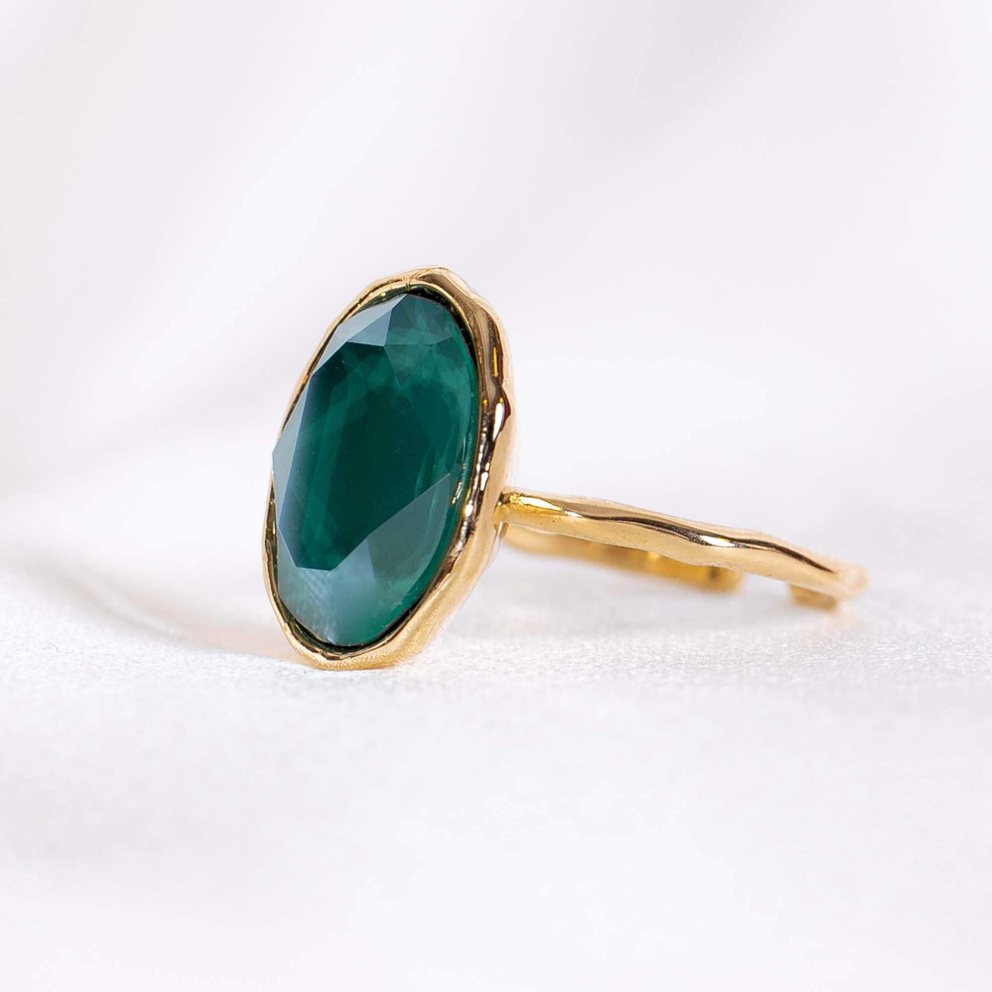 Astrid oval ring - Royal green