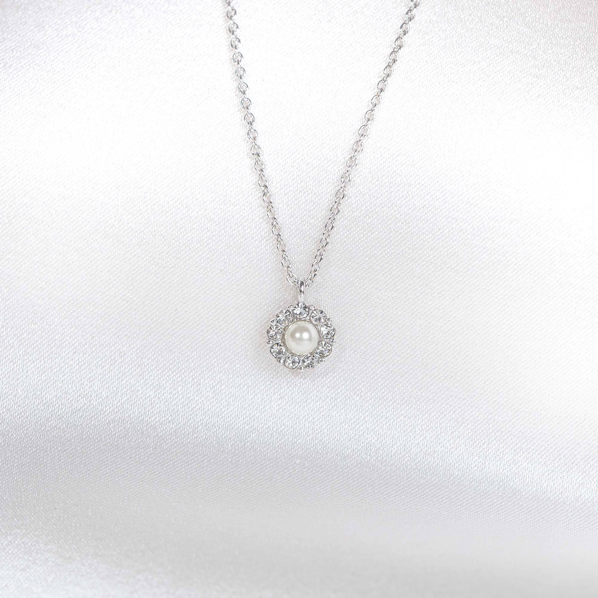 Petite Miss Sofia pearl necklace - Crystal (Silver)