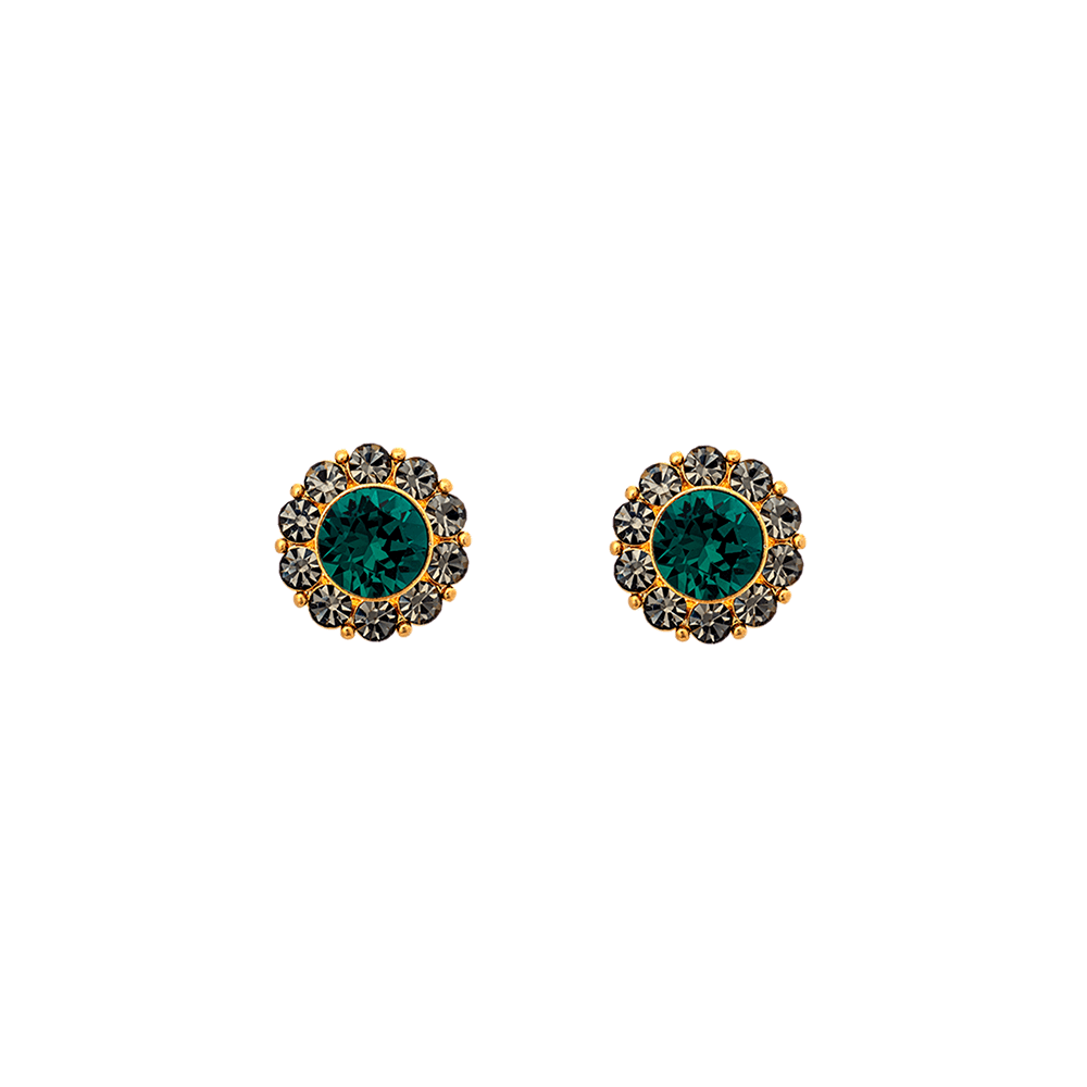 Miss Sofia earrings - Emerald / Black diamond