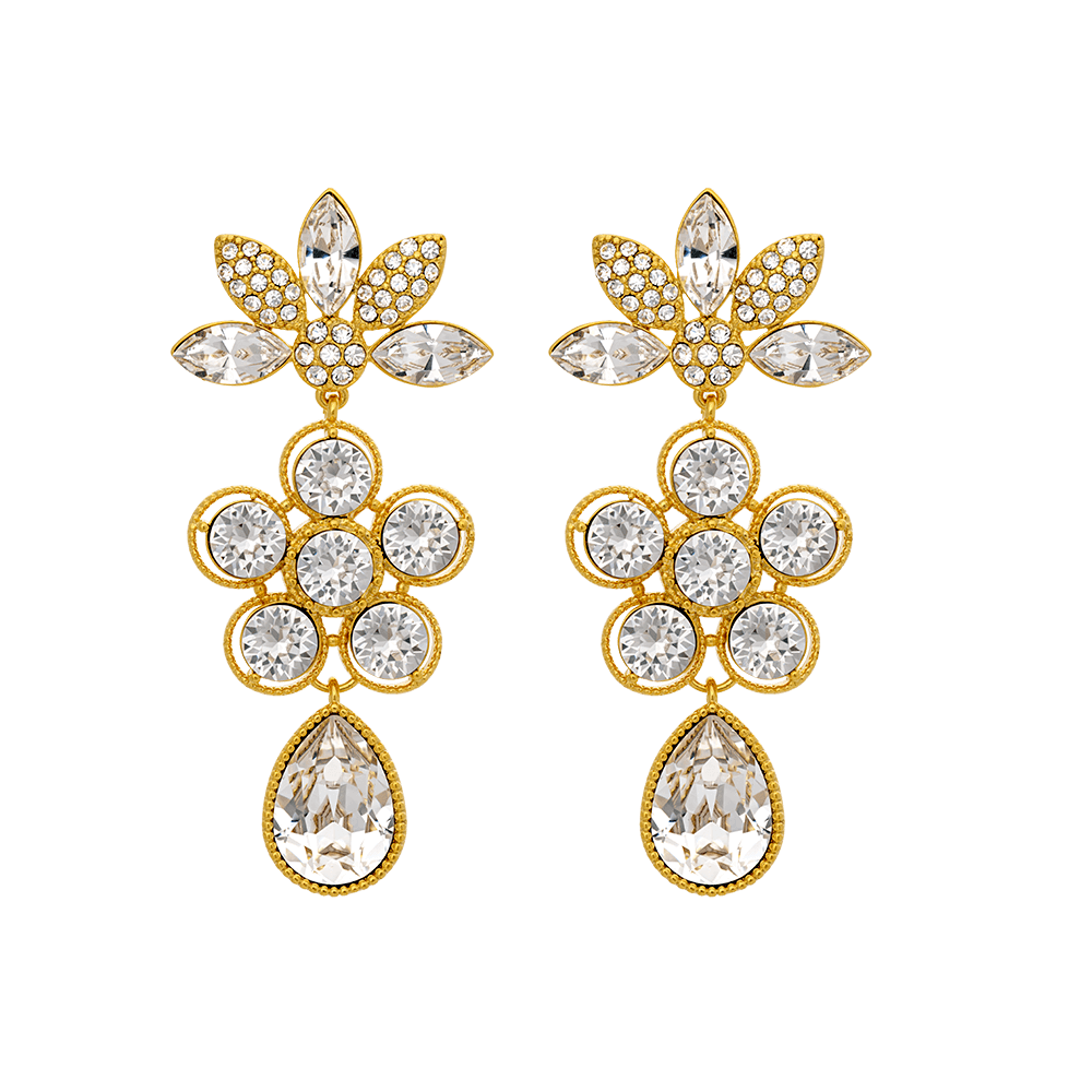 Aurora earrings - Crystal (Gold)