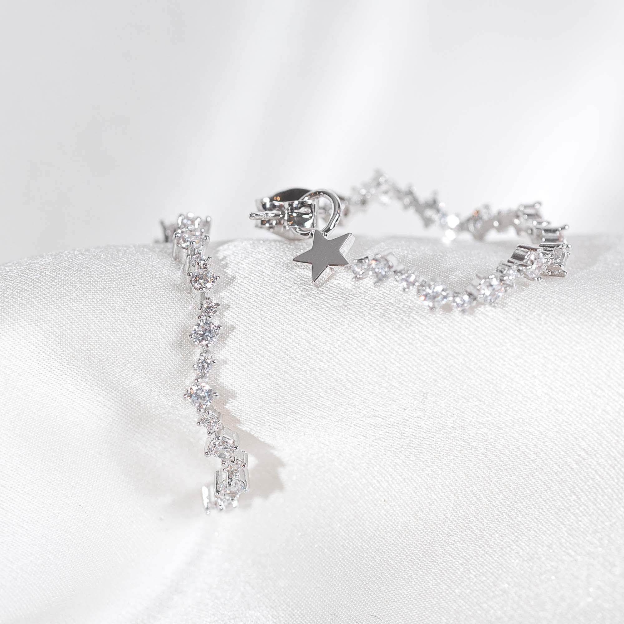 Capella hoops earrings - Crystal (Silver)