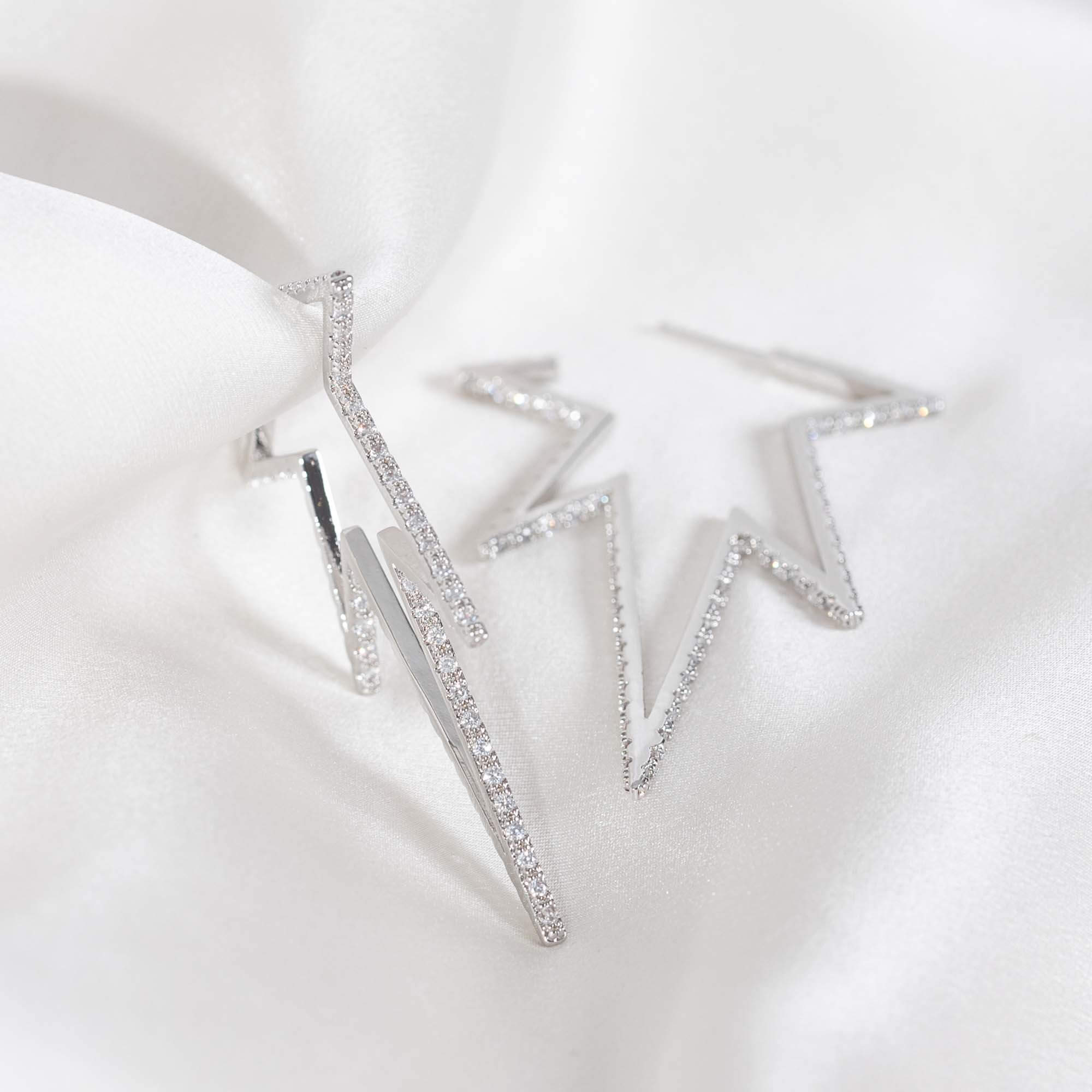 Vega earrings - Crystal (Silver)